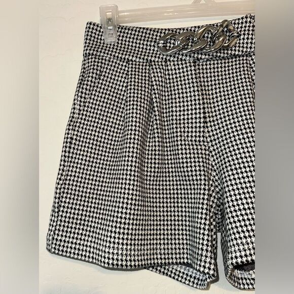 Alexander Wang Womens‎ Wool Side Zip High Rise Pleated Shorts Houndstooth 2 New - Picture 2 of 7